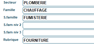 Chainage des familles d’articles dans Codial