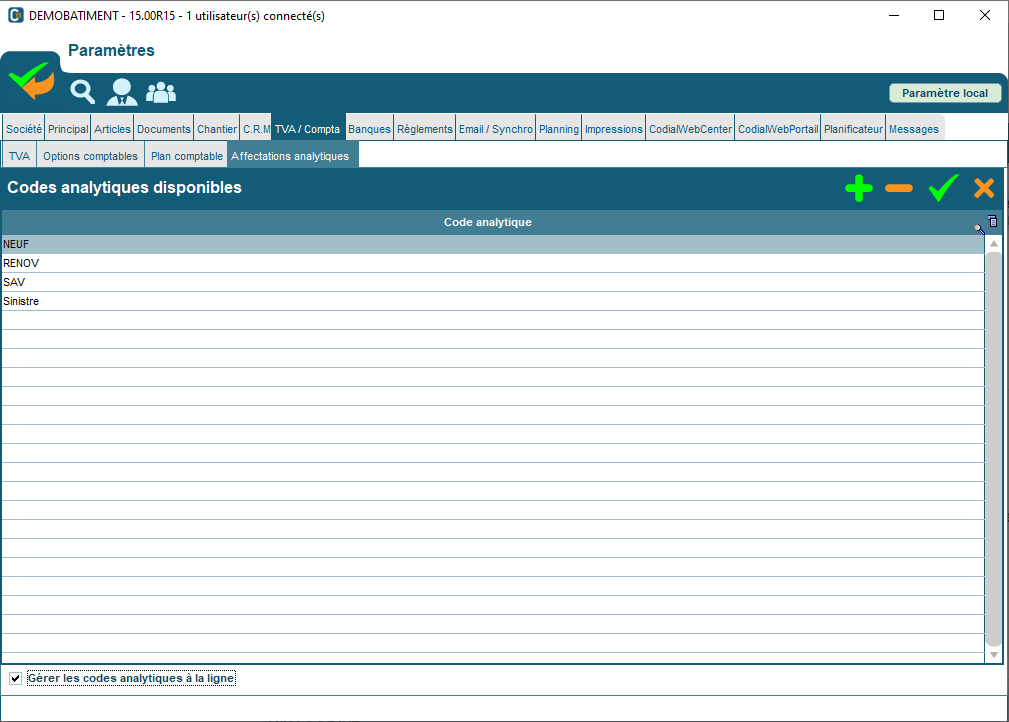 L’analytique Codial : le paramétrage et l’utilisation