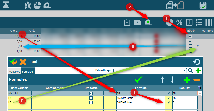 Gestion des métrés dans Codial