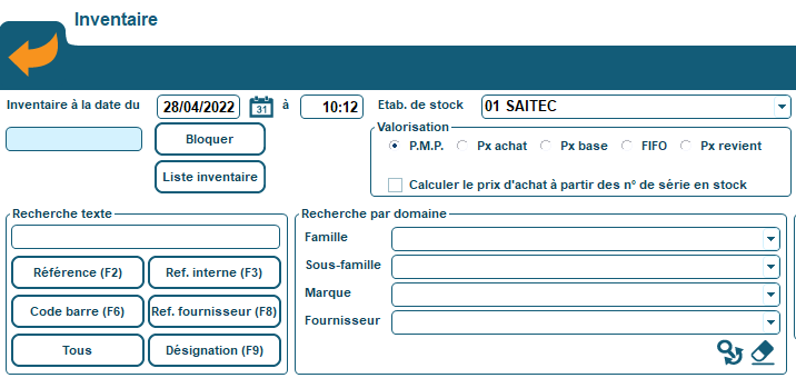 Enregistrer un inventaire sur Codial