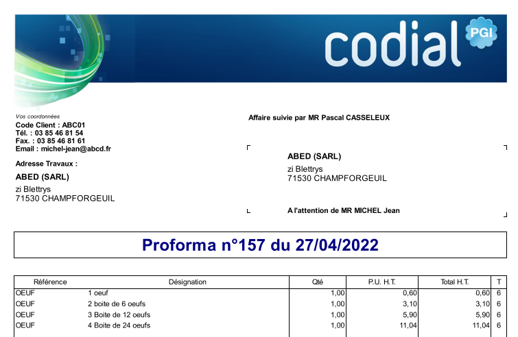 Comment imprimer une facture proforma avec Codial ?