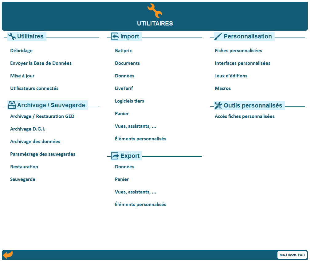 Les utilitaires Codial