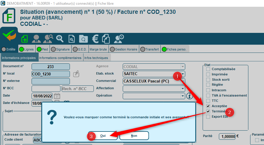 Comment terminer le chantier avant la fin de la facturation?