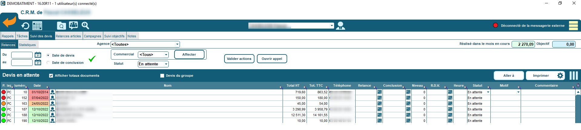 Suivre et relancer des devis dans Codial