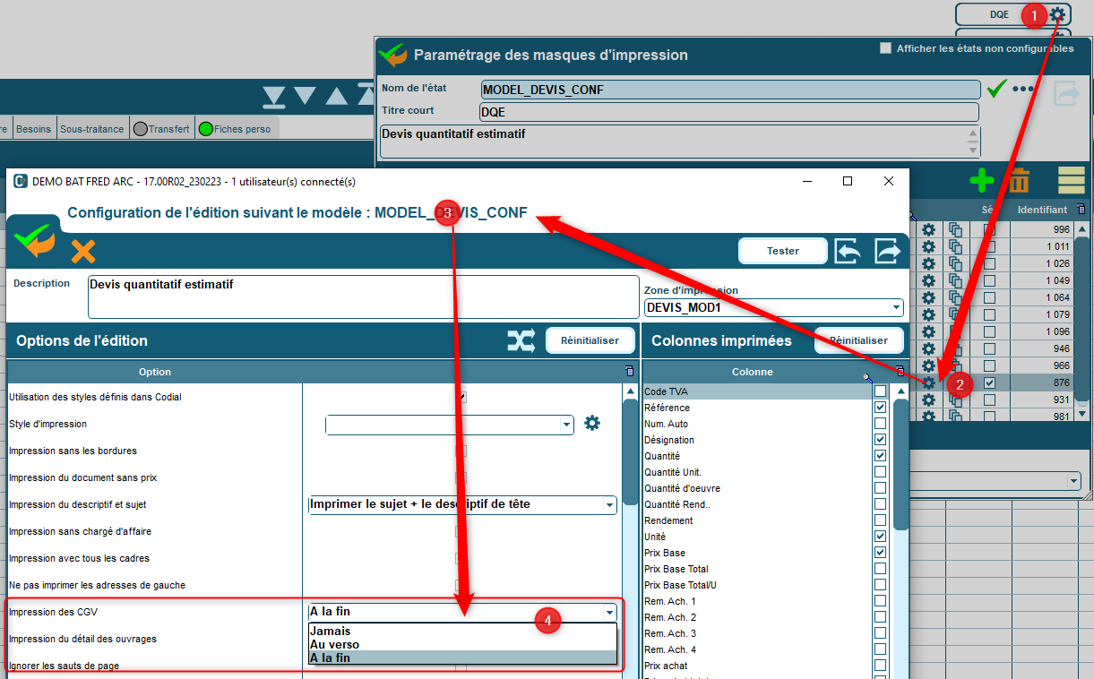 Conditions générales de vente (CGV) dans Codial
