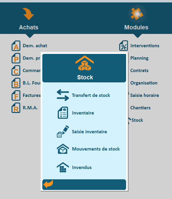 Le module Gestion de stock de Codial