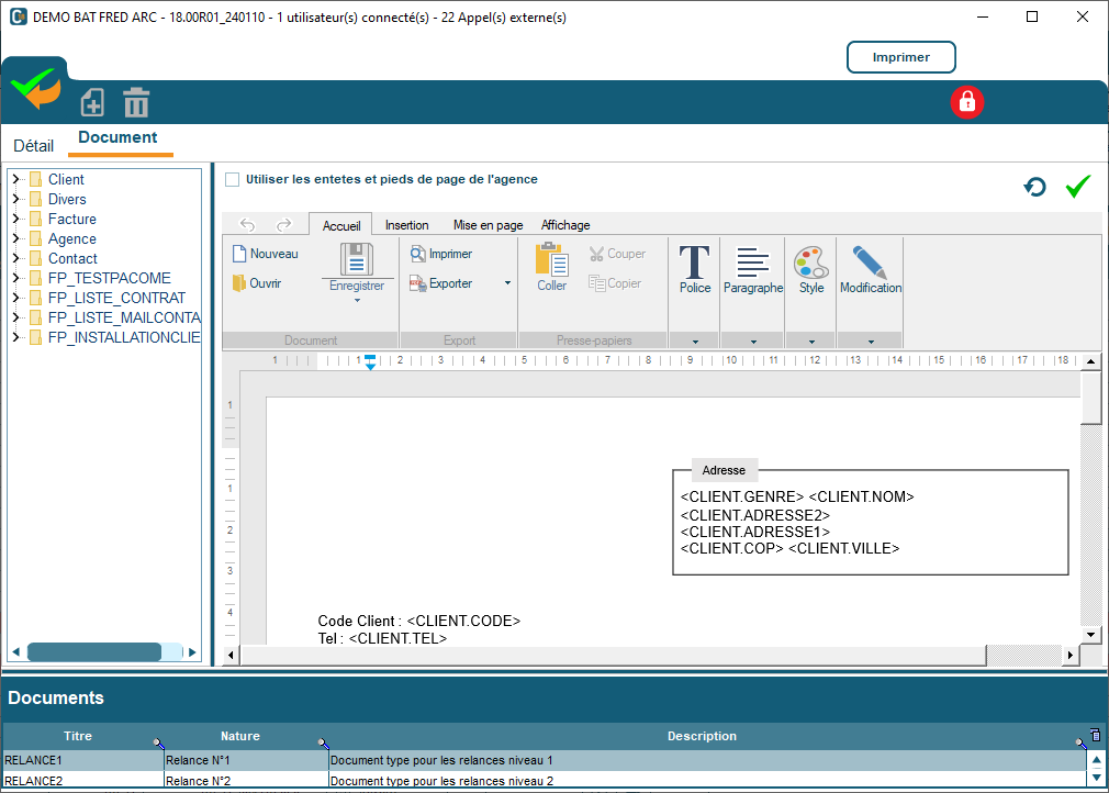 Les relances et le relevé dû dans Codial