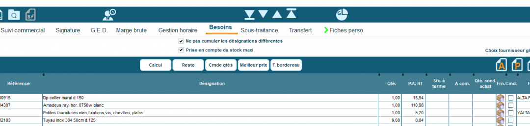 Comment utiliser l’onglet BESOINS dans les devis et commandes client ?